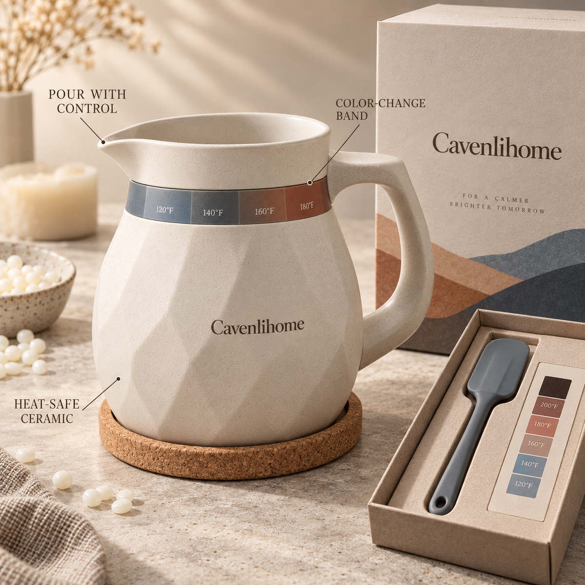 Cavenlihome™ Quiet Pour Temperature Guide Pitcher