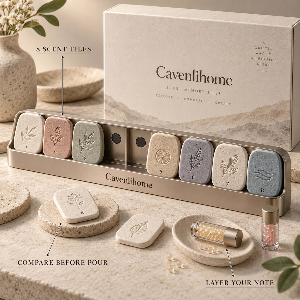 Cavenlihome™ Scent Memory Ceramic Tile Library