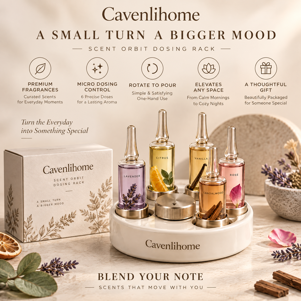 Cavenlihome™ Scent Orbit Fragrance Dosing Rack