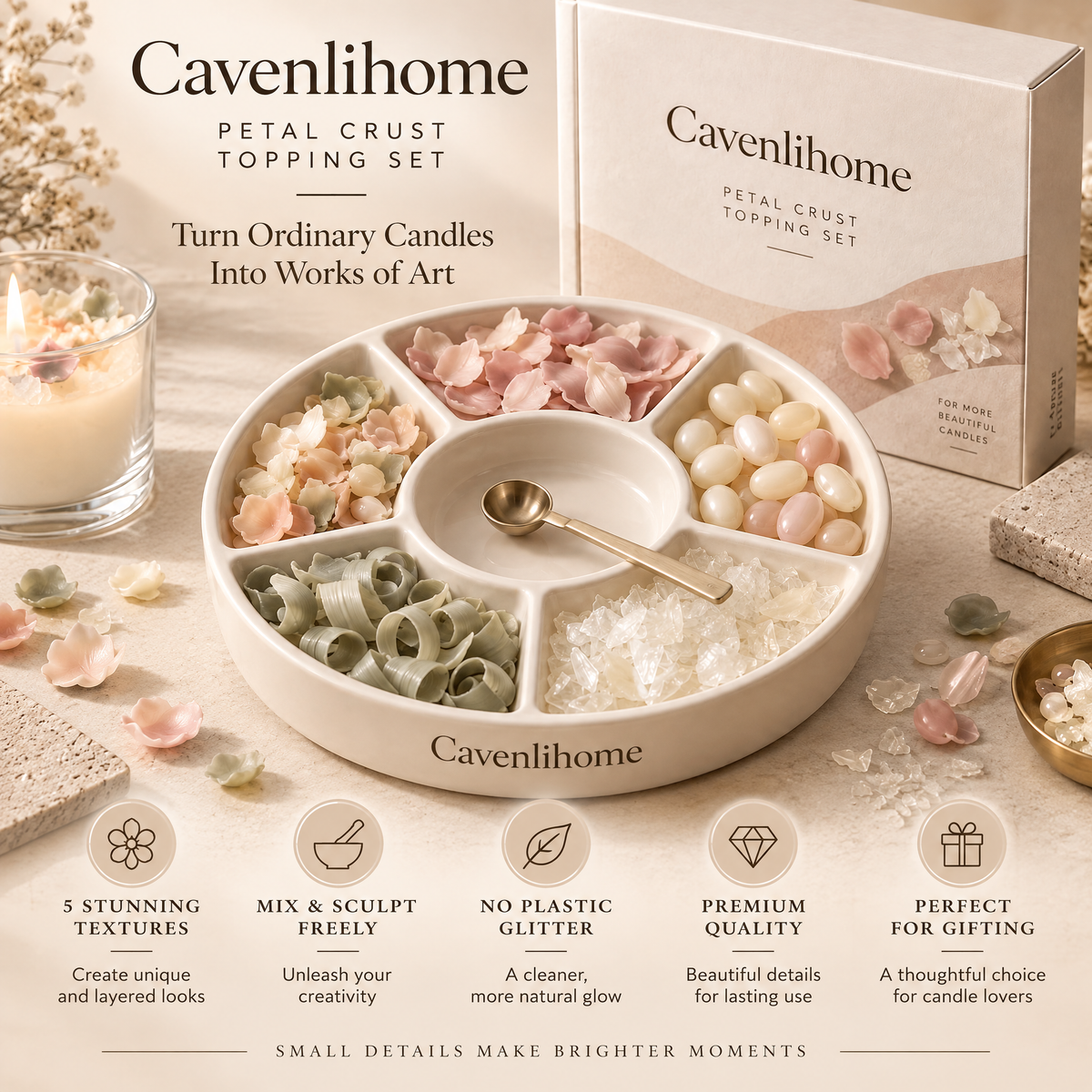 Cavenlihome™ Petal Crust Wax Topping Set