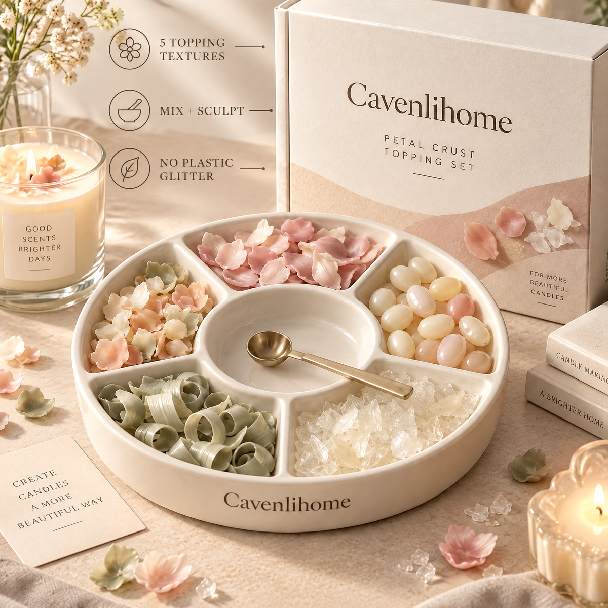 Cavenlihome™ Petal Crust Wax Topping Set
