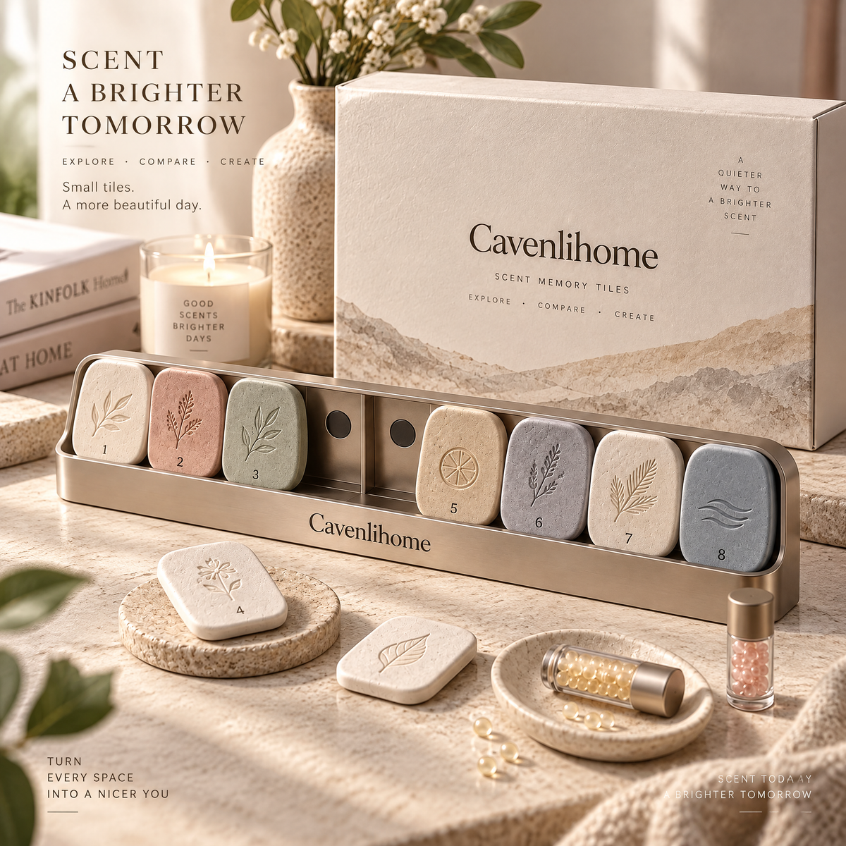 Cavenlihome™ Scent Memory Ceramic Tile Library