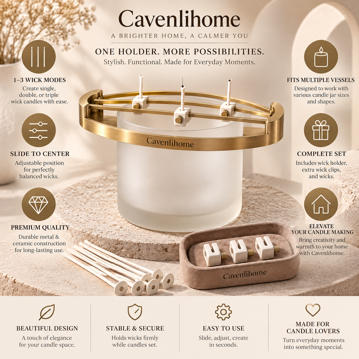 Cavenlihome™ Arc Balance Wick Centering Set