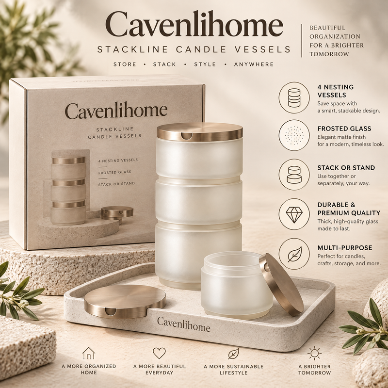Cavenlihome™ Stackline Nesting Candle Vessels