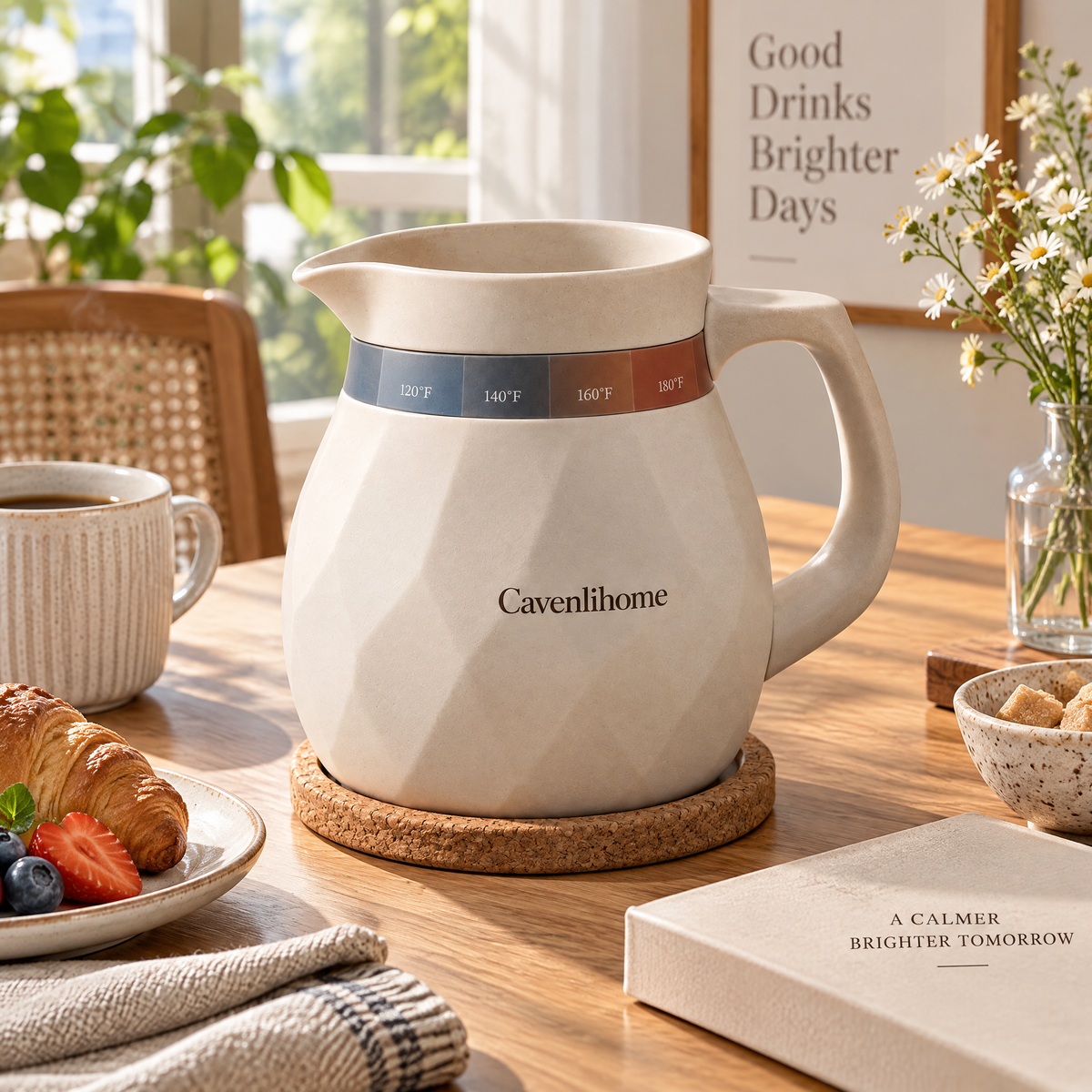 Cavenlihome™ Quiet Pour Temperature Guide Pitcher