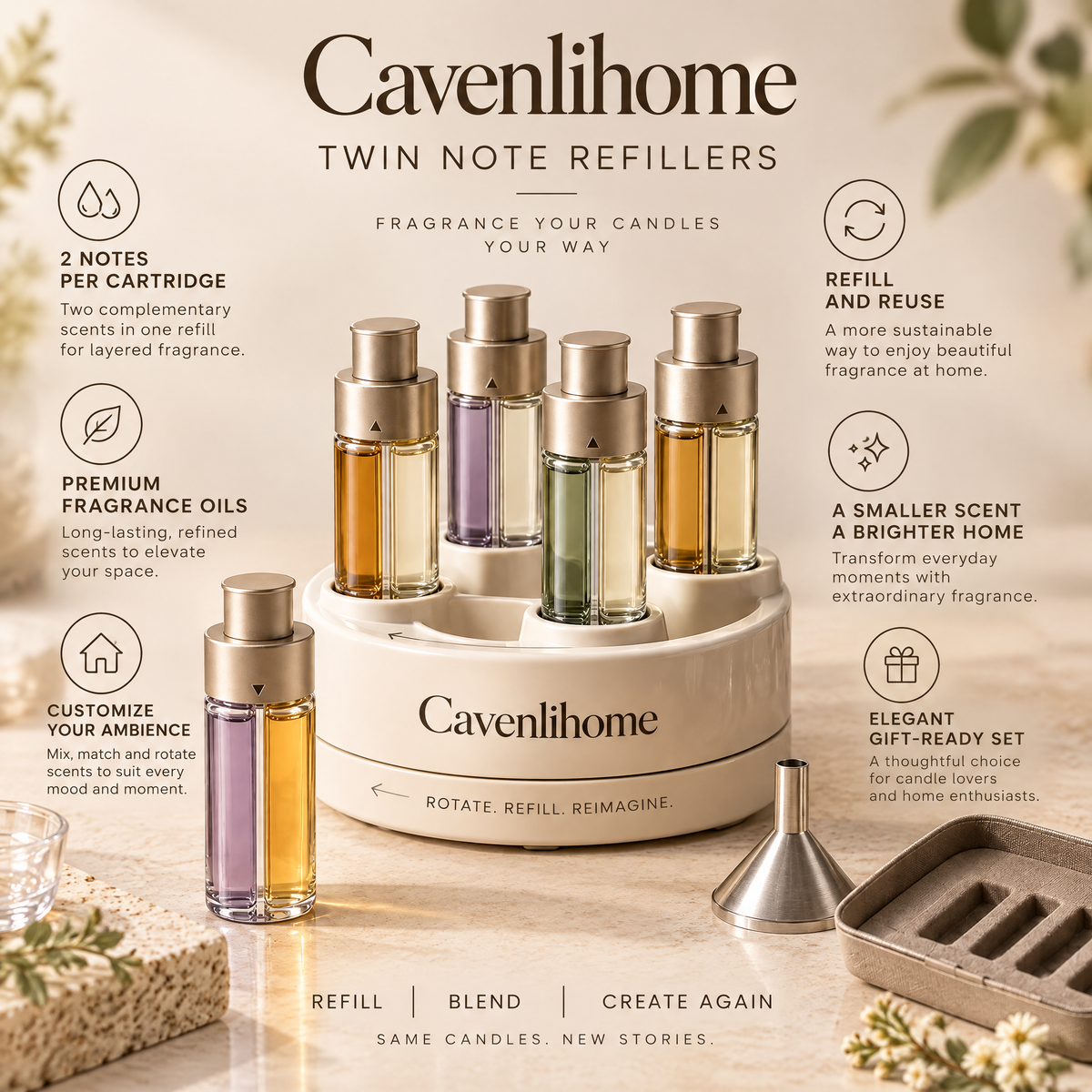 Cavenlihome™ Twin Note Fragrance Refillers